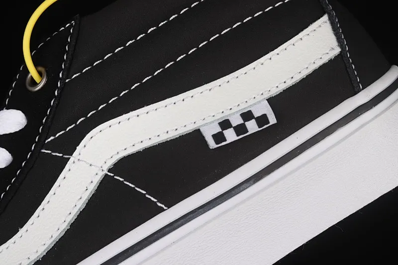 All categories Vans Vans series Vans Mid Vans Kate SK8-Mid black and white suede professional skateboard shoes commemorating legendary skater superstar Jeff Grosso VN0A5FCG625